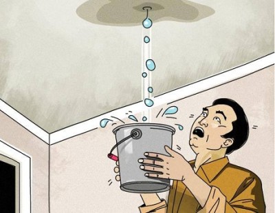 حل مشكلة تسرب مياه الامطار إلى السقف